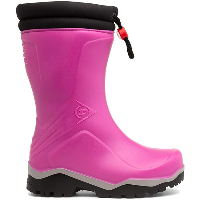 Pink-Black - Back - Dunlop Childrens-Kids Blizzard Ski Boots - Snow Boots
