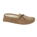 Taupe - Front - Mokkers Mens Jake Suede Moccasin Slippers