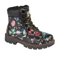 Black - Front - Cipriata Girls Sonia Floral PU Ankle Boots