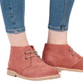 Denim Blue - Pack Shot - Roamers Womens-Ladies Real Suede Unlined Desert Boots