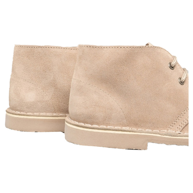 Light Taupe - Side - Roamers Womens-Ladies Real Suede Unlined Desert Boots