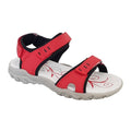 Red-Black - Front - PDQ Womens-Ladies Leather Sports Sandals