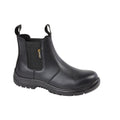 Black - Front - Grafters Mens Leather Safety Boots