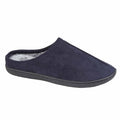 Navy - Back - Zedzzz Mens Alex Slippers