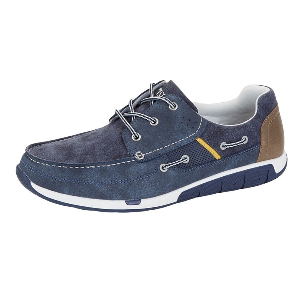 Navy - Side - R21 Mens Boat Shoes