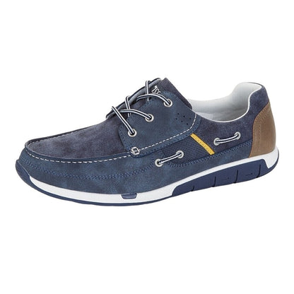 Navy - Side - R21 Mens Boat Shoes