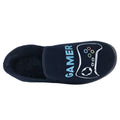 Blue Navy - Back - Zedzzz Childrens-Kids Gamer Slippers