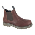 Dark Brown - Front - Woodland Mens Tumbled Leather Chelsea Boots