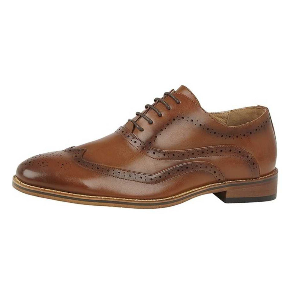 Dark Tan - Back - Goor Boys Brushed Brogues