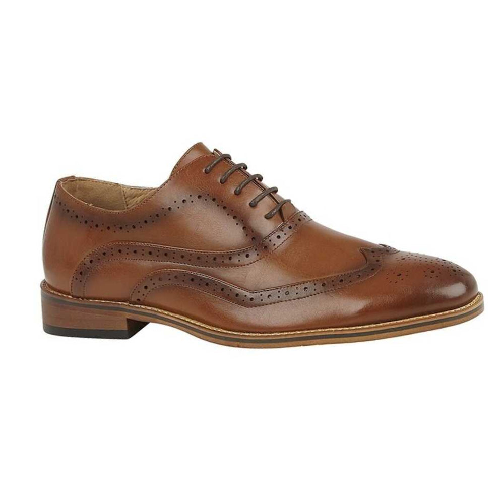 Dark Tan - Side - Goor Boys Brushed Brogues