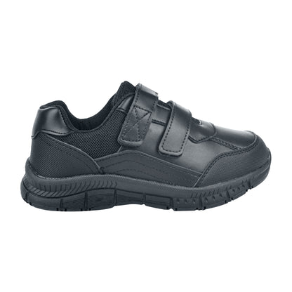 Black - Back - Route 21 Boys Leather School Shoes