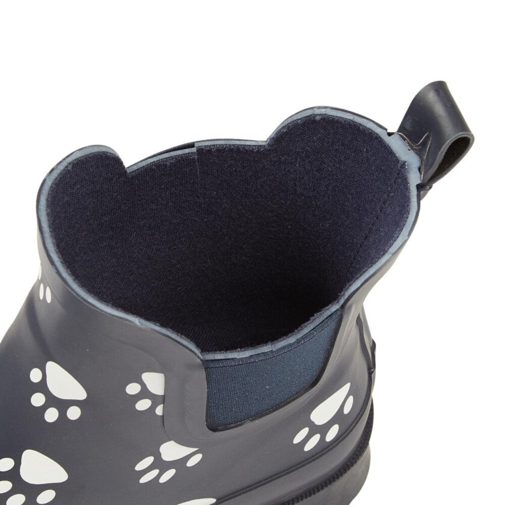 Navy Blue - Back - StormWells Womens-Ladies Paw Print Wellington Boots
