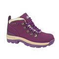 Purple-Gold - Front - Johnscliffe Womens-Ladies Trek Leather Hiking Boots
