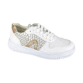 White-Gold - Front - Cipriata Womens-Ladies Lola Reptile Print Trainers
