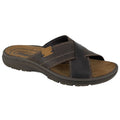 Brown - Front - IMAC Mens Waxy Leather Sandals