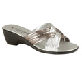 Pewter-Silver - Front - Boulevard Womens-Ladies X Over Mule Sandals