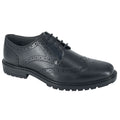 Black - Front - Roamers Boys Leather Gibson Shoes