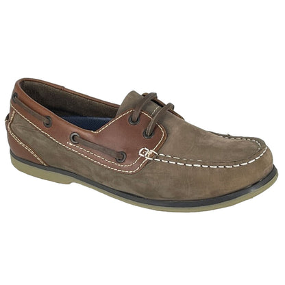 Brown - Front - Rdek Mens Nubuck Boat Shoes