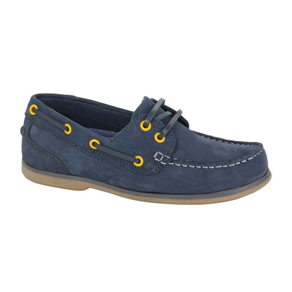 Navy - Front - Rdek Womens-Ladies Leather Boat Shoes