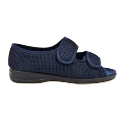 Navy Blue - Back - Sleepers Womens-Ladies Betty Extra Wide Slippers