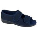 Navy Blue - Front - Sleepers Womens-Ladies Betty Extra Wide Slippers