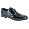 Black - Front - Route 21 Mens Patent PU Brogues