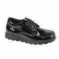 Black - Front - Roamers Girls Patent Leather School Shoes