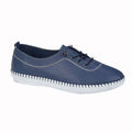 Mid Blue - Front - Mod Comfys Womens-Ladies Leather Casual Shoes