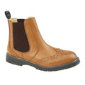 Tan - Front - Grafters Mens Leather Chelsea Boots