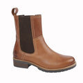 Tan - Front - Woodland Womens-Ladies Leather Ankle Boots
