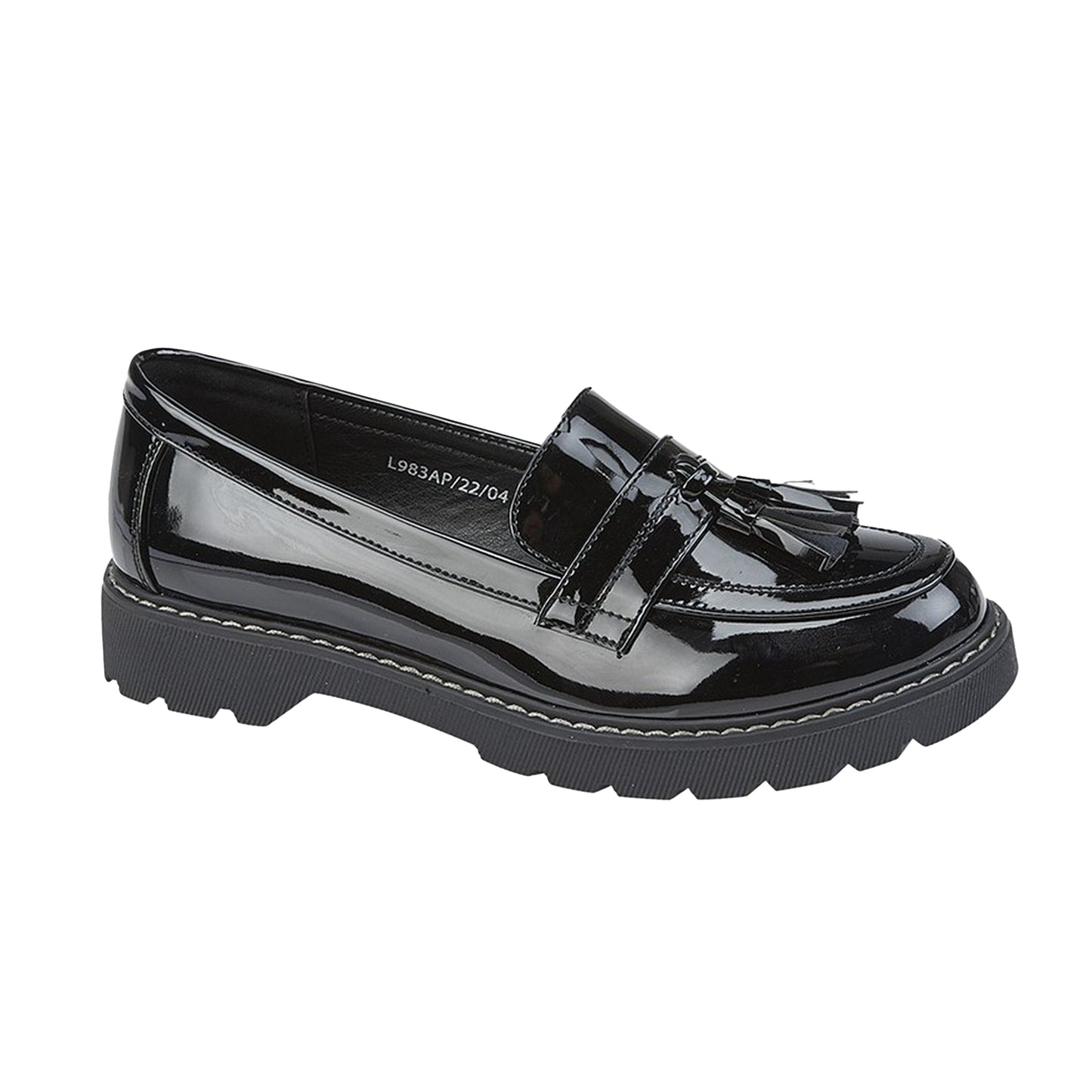 Black - Front - Boulevard Womens-Ladies Loafers