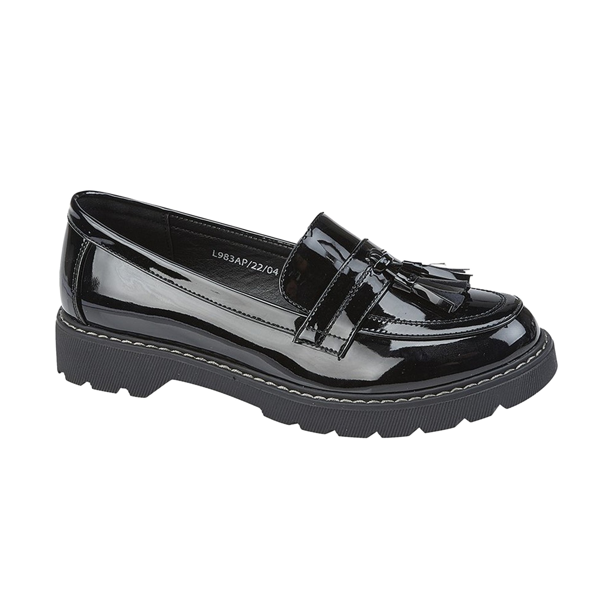 Black - Front - Boulevard Womens-Ladies Loafers