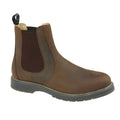Brown - Front - Grafters Unisex Adult Waxy Leather Chelsea Boots