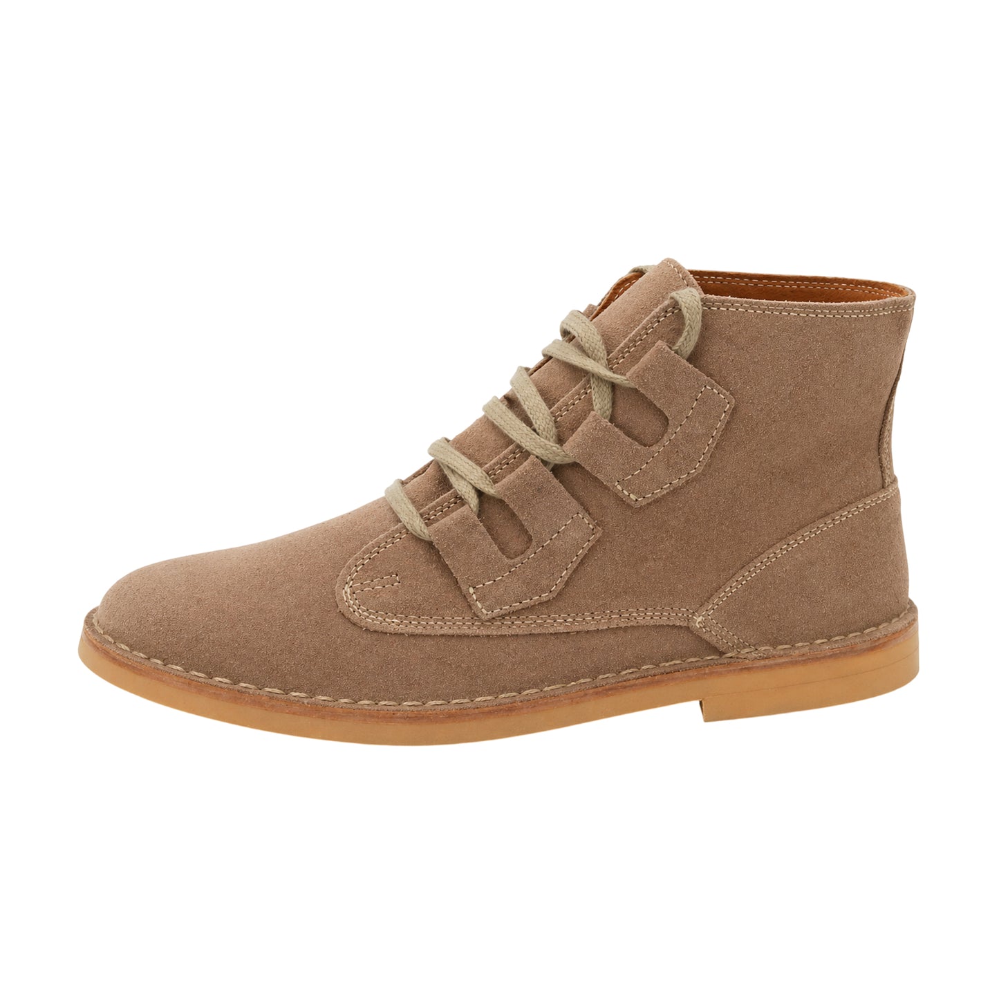 Dark Taupe - Back - Roamers Mens Ghillie Tie Real Suede Desert Boots