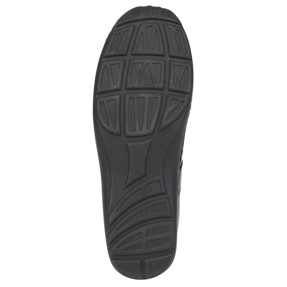 Black - Back - Mod Comfys Womens-Ladies Softie Leather Extra Wide Casual Shoes