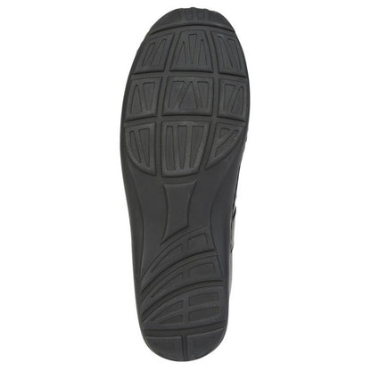 Black - Back - Mod Comfys Womens-Ladies Softie Leather Extra Wide Casual Shoes