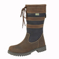 Brown-Navy - Front - Woodland Womens-Ladies Waxy Leather Calf Boots