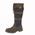Brown-Navy - Front - Woodland Womens-Ladies Waxy Leather Long Calf Boots