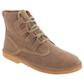 Dark Taupe - Front - Roamers Mens Ghillie Tie Real Suede Desert Boots