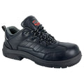 Black - Front - Grafters Mens Leather Safety Shoes