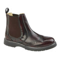 Burgundy - Front - Grafters Mens Leather Chelsea Boots