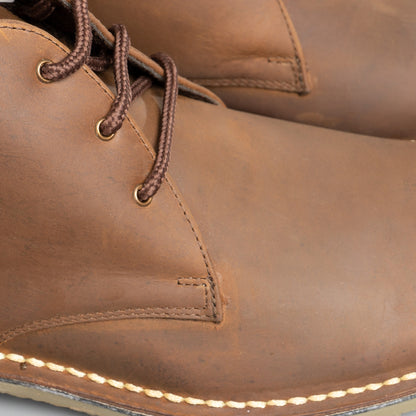 Brown - Lifestyle - Roamers Mens Waxy Leather Fulfit Desert Boots