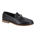 Black - Front - Roamers Mens Leather Loafers