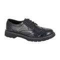 Black - Front - Boulevard Womens-Ladies Matte PU Brogues