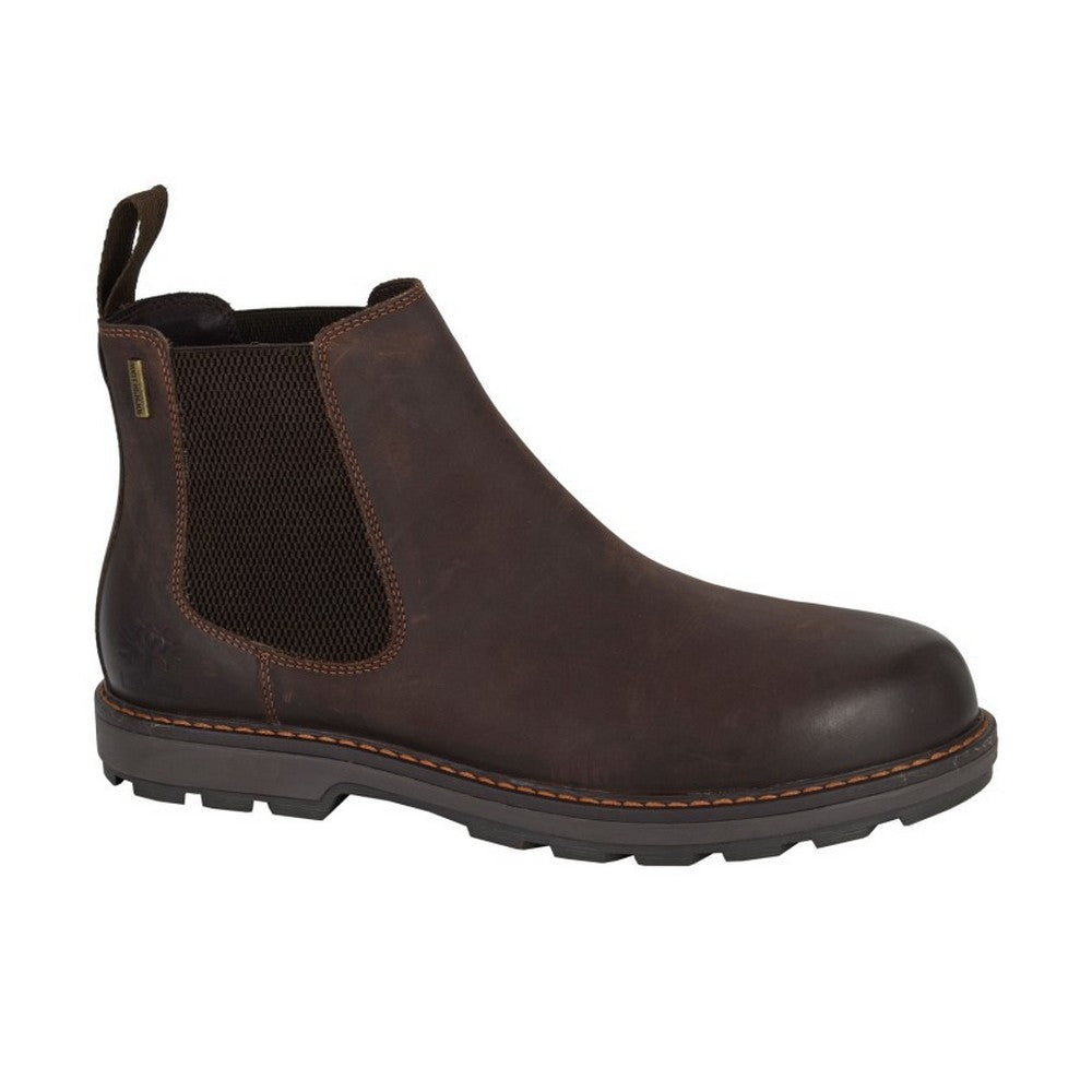Brown - Front - Woodland Mens Waxy Leather Dealer Boots