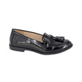 Black - Front - Boulevard Womens-Ladies Patent PU Tassel Loafers