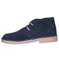 Navy - Back - Roamers Mens Real Suede Round Toe Unlined Desert Boots