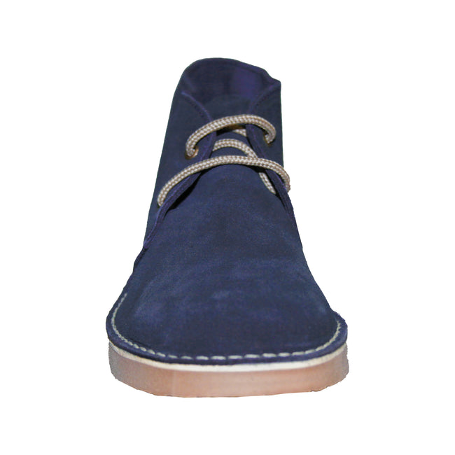 Navy - Lifestyle - Roamers Womens-Ladies Real Suede Round Toe Unlined Desert Boots