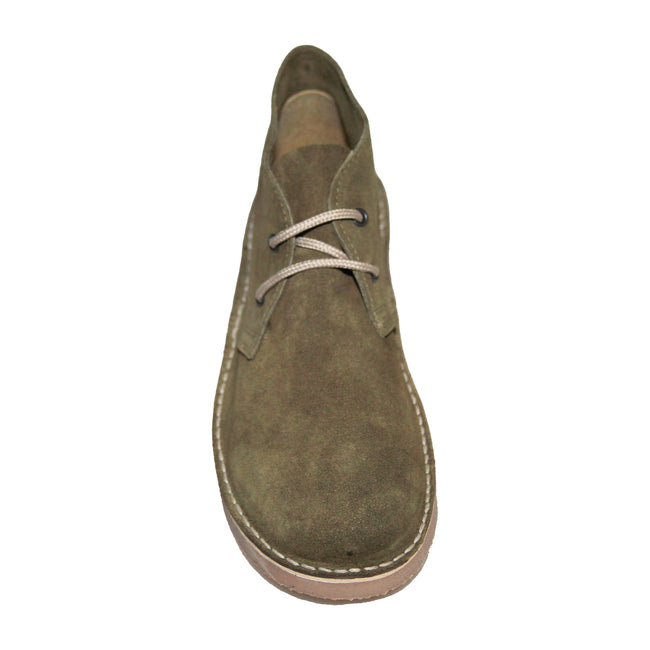 Khaki - Lifestyle - Roamers Womens-Ladies Real Suede Round Toe Unlined Desert Boots