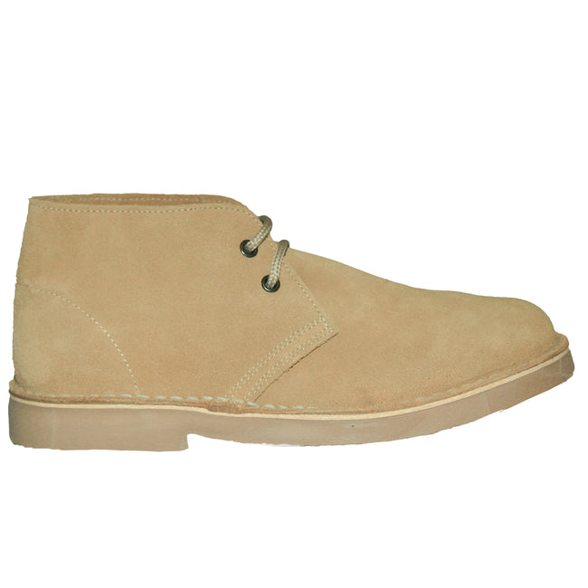Camel - Back - Roamers Womens-Ladies Real Suede Round Toe Unlined Desert Boots